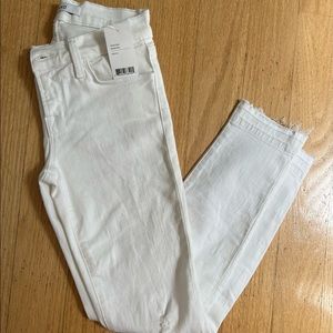 Cropped low rise distressed white J Brand jeans **NEW WITH TAGS